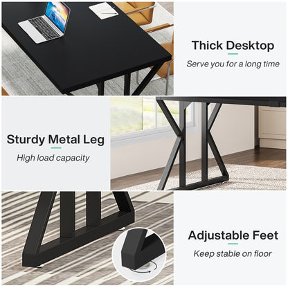 Bureau de direction de 70,8 pouces, grand bureau d'ordinateur, poste de travail.