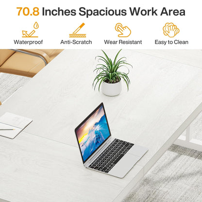 Bureau de direction de 70,8 pouces, grand bureau d'ordinateur, poste de travail.