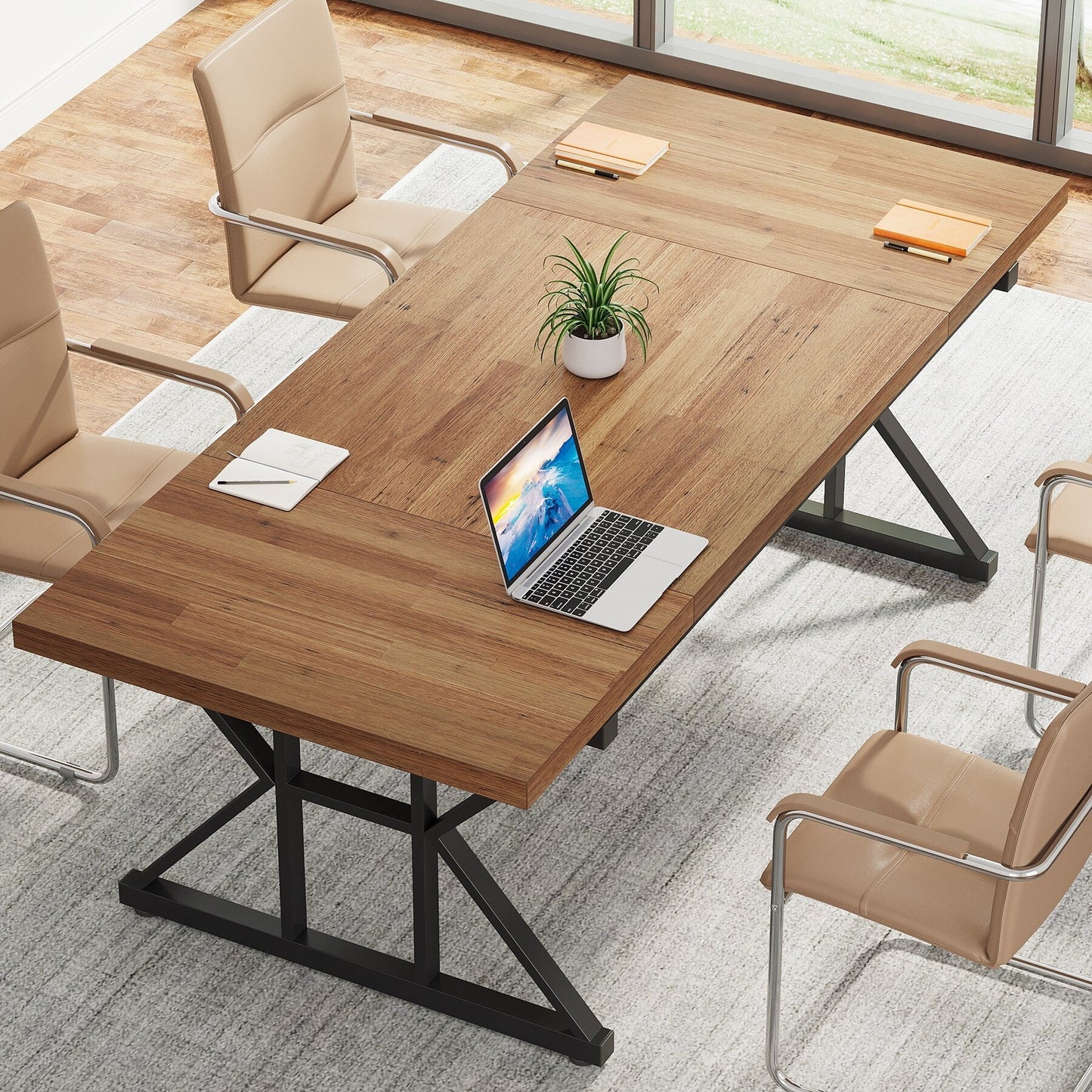 Bureau de direction de 70,8 pouces, grand bureau d'ordinateur, poste de travail.