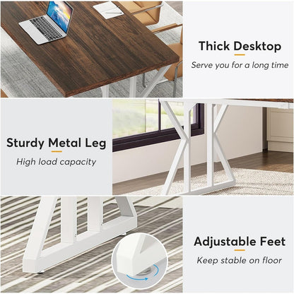 Bureau de direction de 70,8 pouces, grand bureau d'ordinateur, poste de travail.