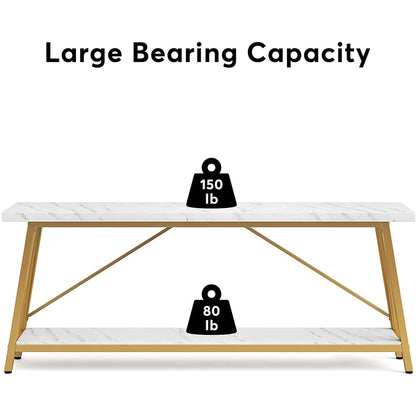 Table de salon extra longue de 180 cm, console d'entrée de style industriel