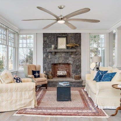 Ventilateur de plafond à courant continu de 183 cm (72 pouces) à 6 pales en bois flotté avec éclairage et télécommande