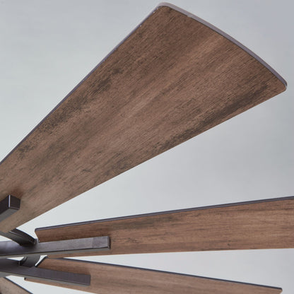 Ventilateur de plafond à 60 pouces en bronze huilé, grand modèle, avec éclairage et télécommande.