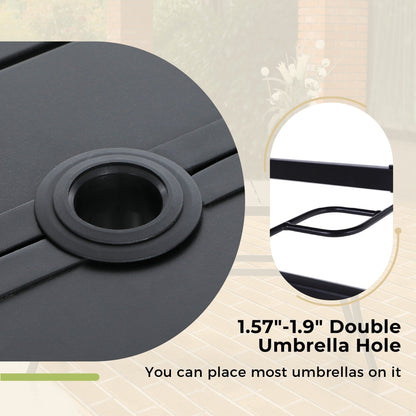 MAISON ARTS 8 PCS Patio Dining Set with 13ft Patio Umbrella