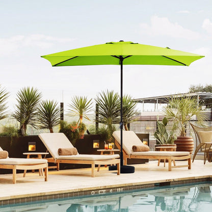 8*10ft Rectangular Patio Market Umbrella with Crank & Tilt，UV-Resistant