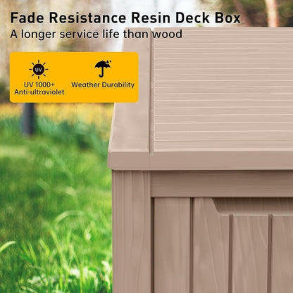 Outdoor Patio Storage Resin Lockable Deck Box