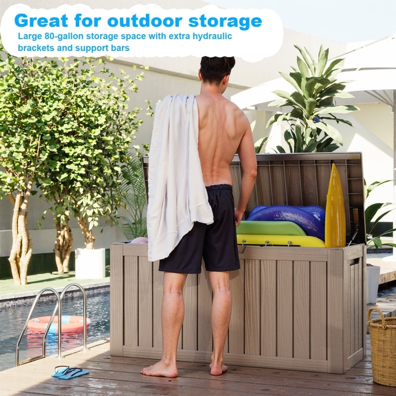 Outdoor Patio Storage Resin Lockable Deck Box