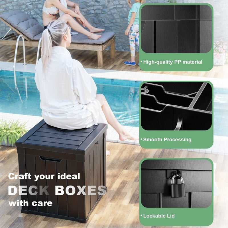 Outdoor Patio Storage Resin Lockable Deck Box