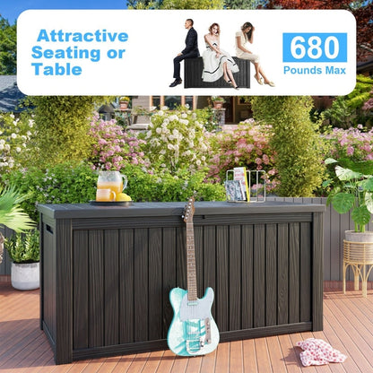 Outdoor Patio Storage Resin Lockable Deck Box