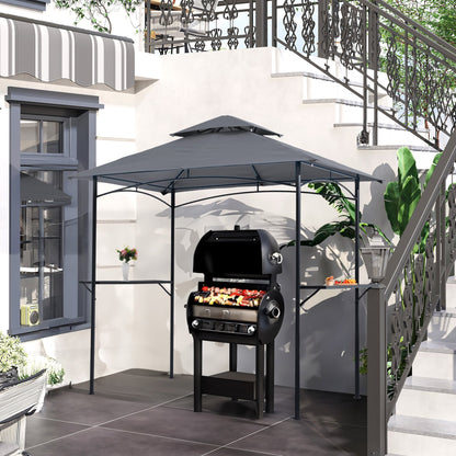 8' x 5' Outdoor Rainproof Grill Gazebo With Double Layer Vented Design