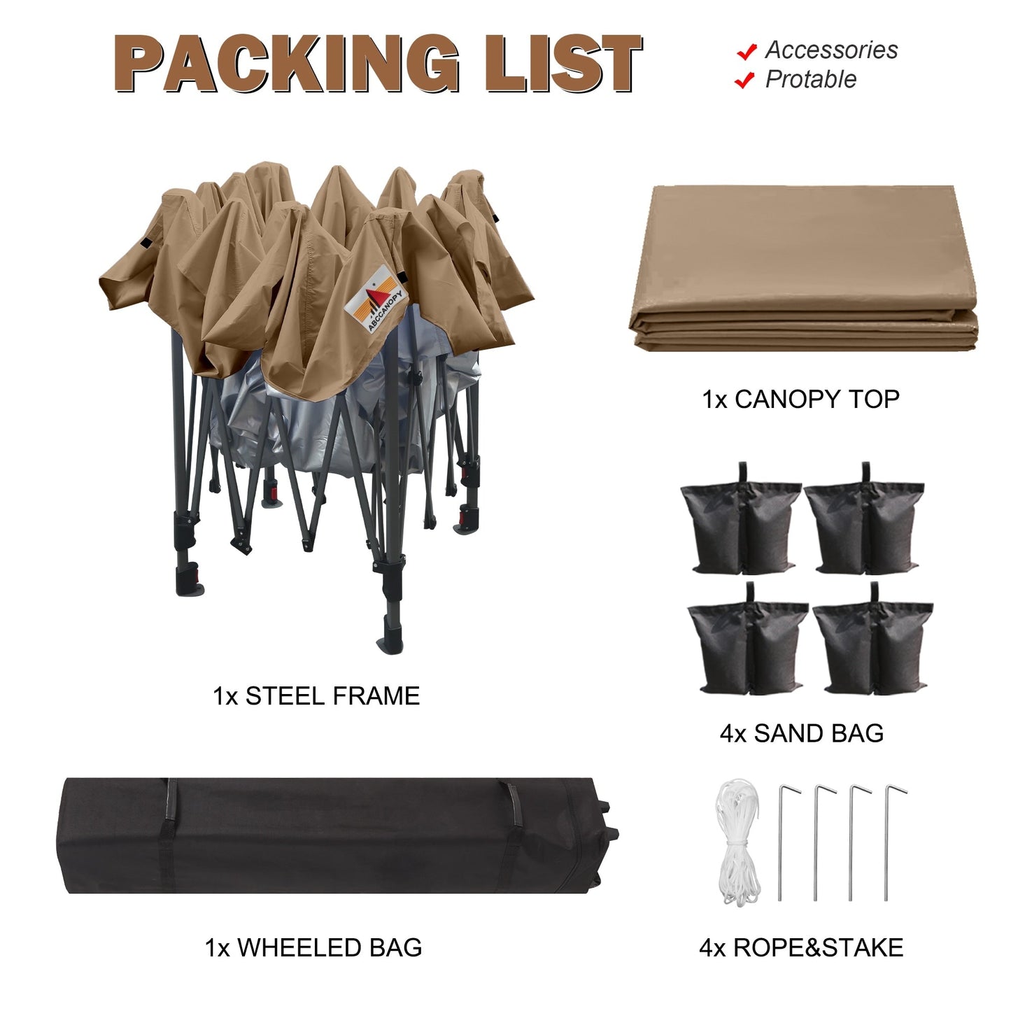 ABCCANOPY Tente de parasol pliable et facile à monter, durable, pour extérieur.