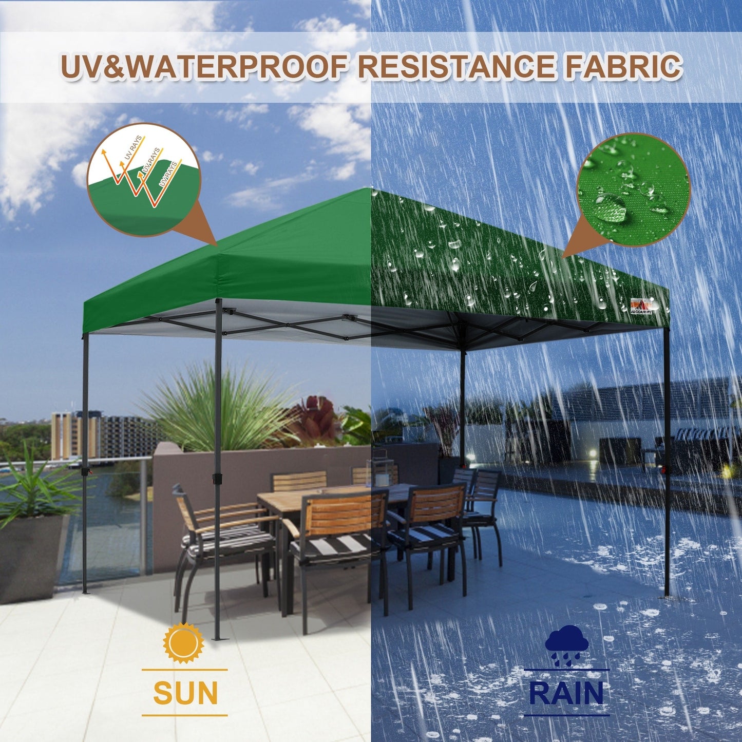 ABCCANOPY Tente de parasol pliable et facile à monter, durable, pour extérieur.