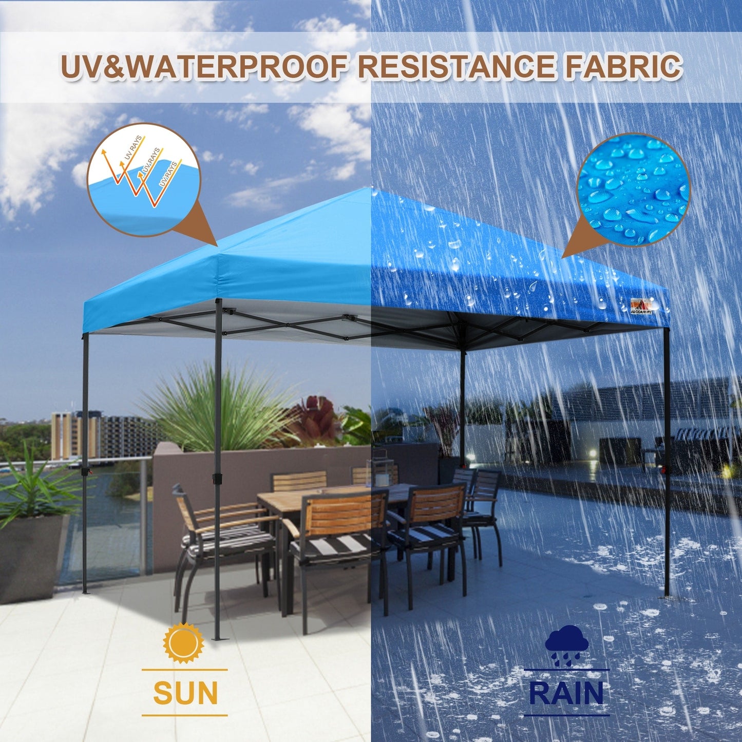 ABCCANOPY Tente de parasol pliable et facile à monter, durable, pour extérieur.