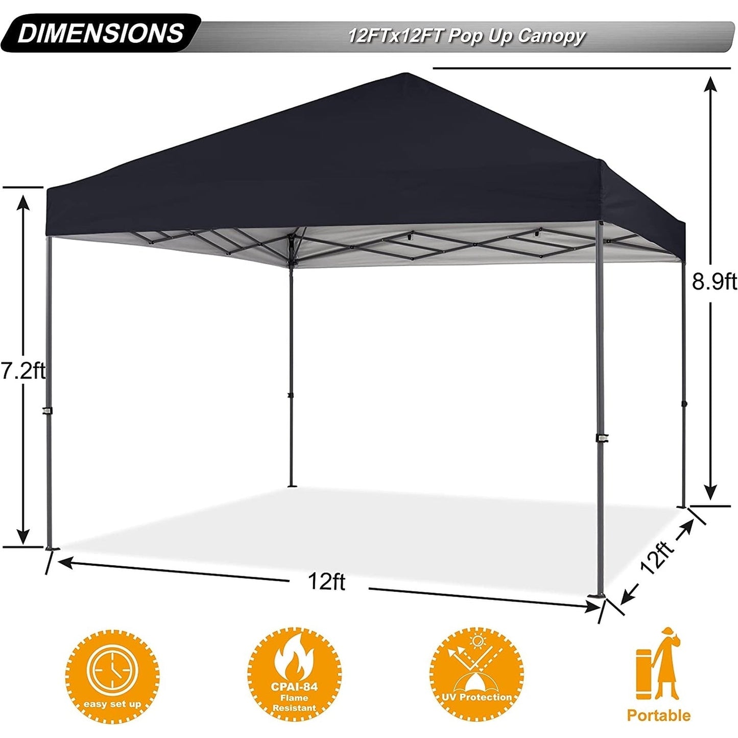ABCCANOPY Tente de parasol pliable et facile à monter, durable, pour extérieur.