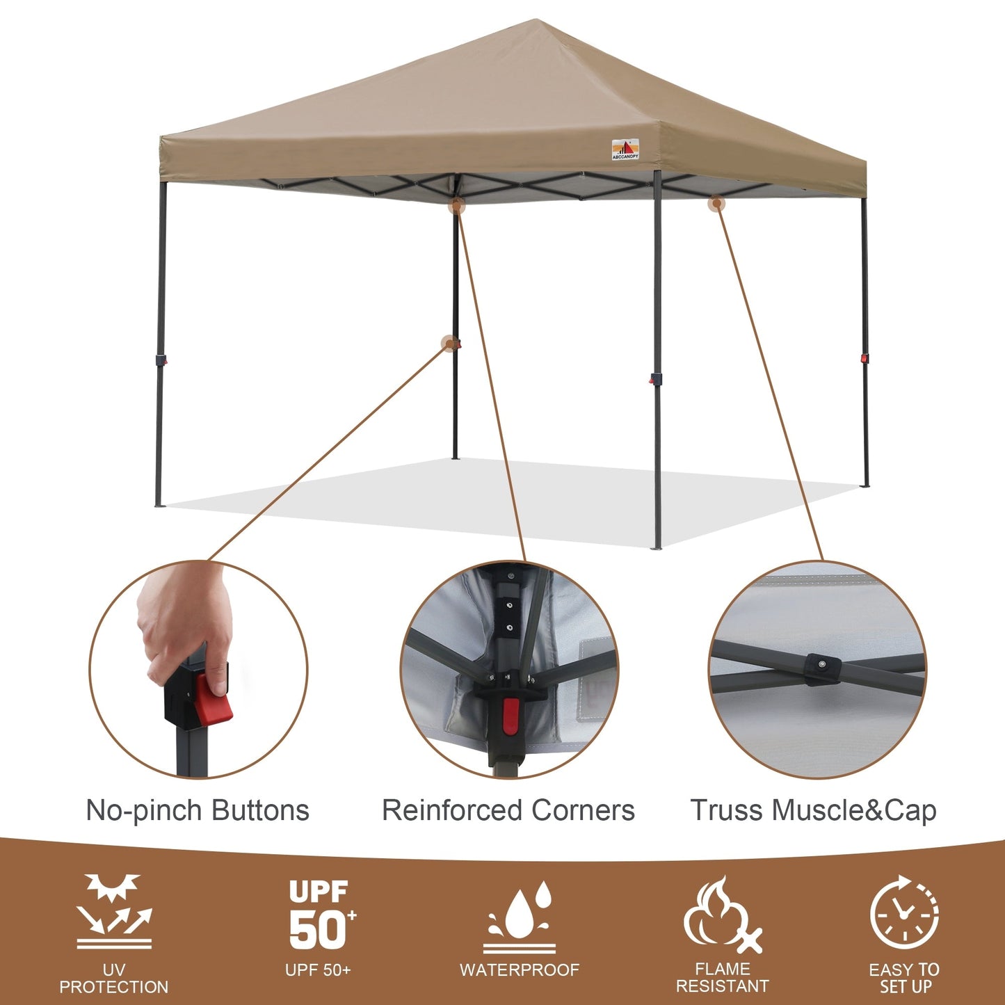 ABCCANOPY Tente de parasol pliable et facile à monter, durable, pour extérieur.