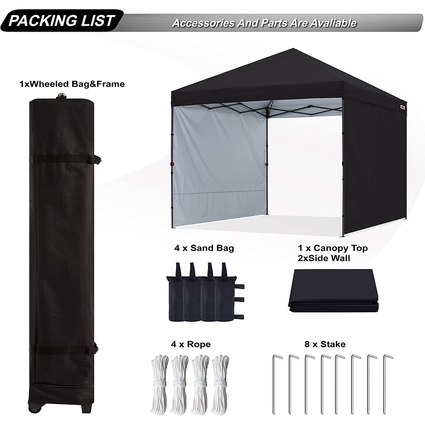 ABCCANOPY Tente de parasol pliable et facile à monter, durable, pour extérieur.