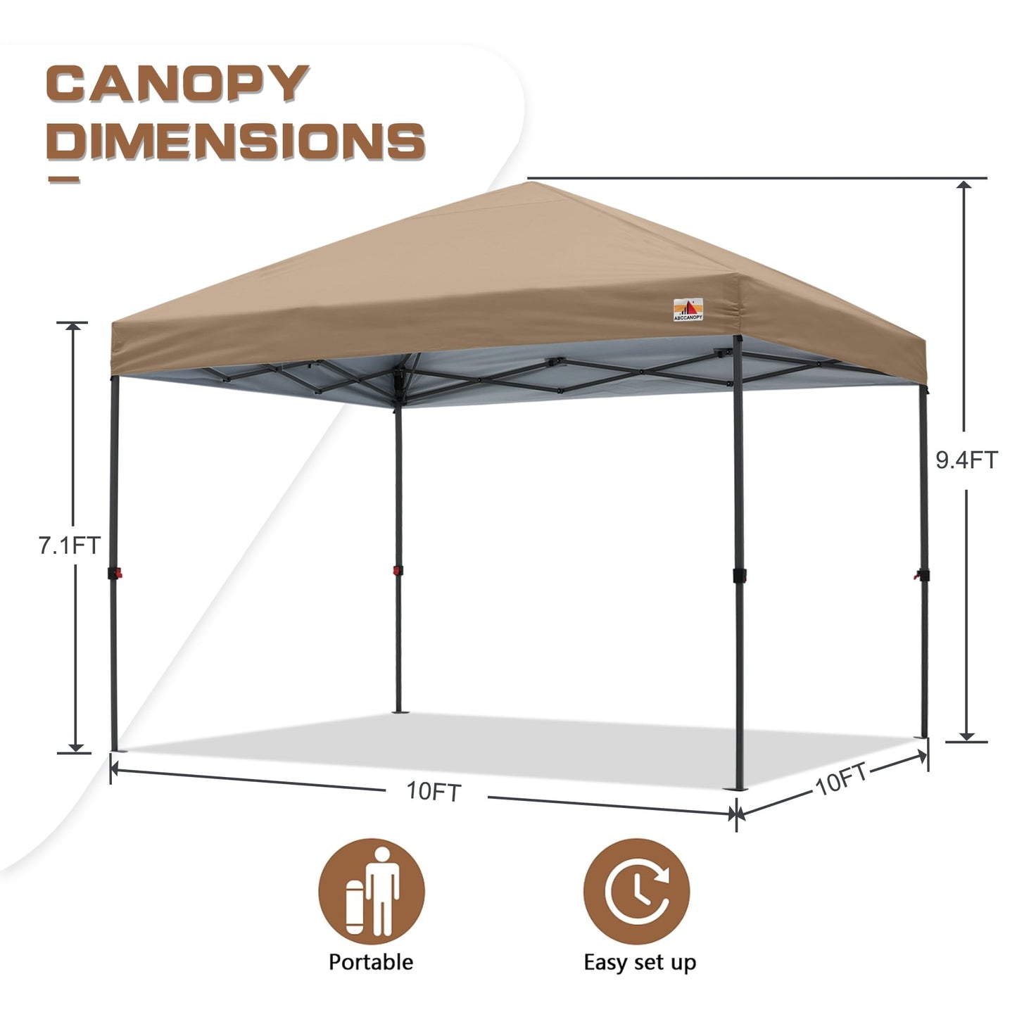 ABCCANOPY Tente de parasol pliable et facile à monter, durable, pour extérieur.