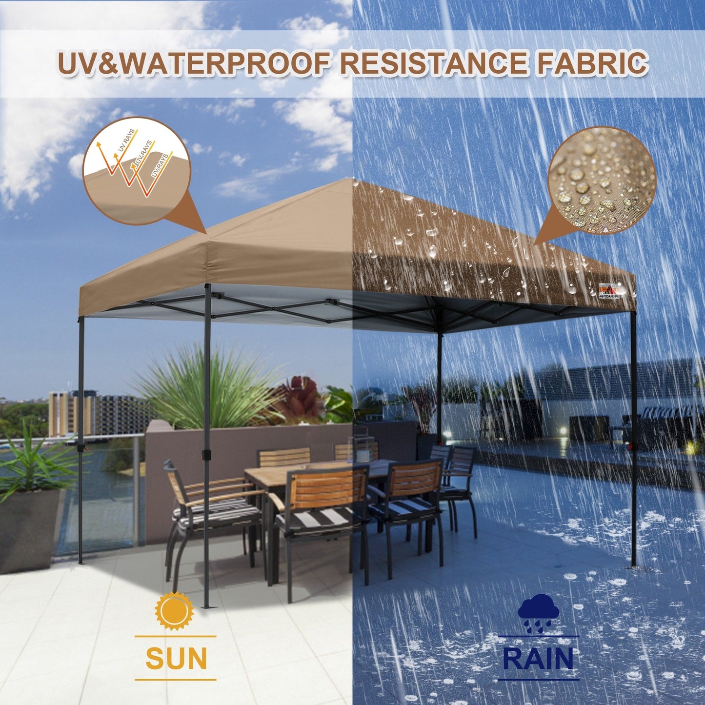ABCCANOPY Tente de parasol pliable et facile à monter, durable, pour extérieur.