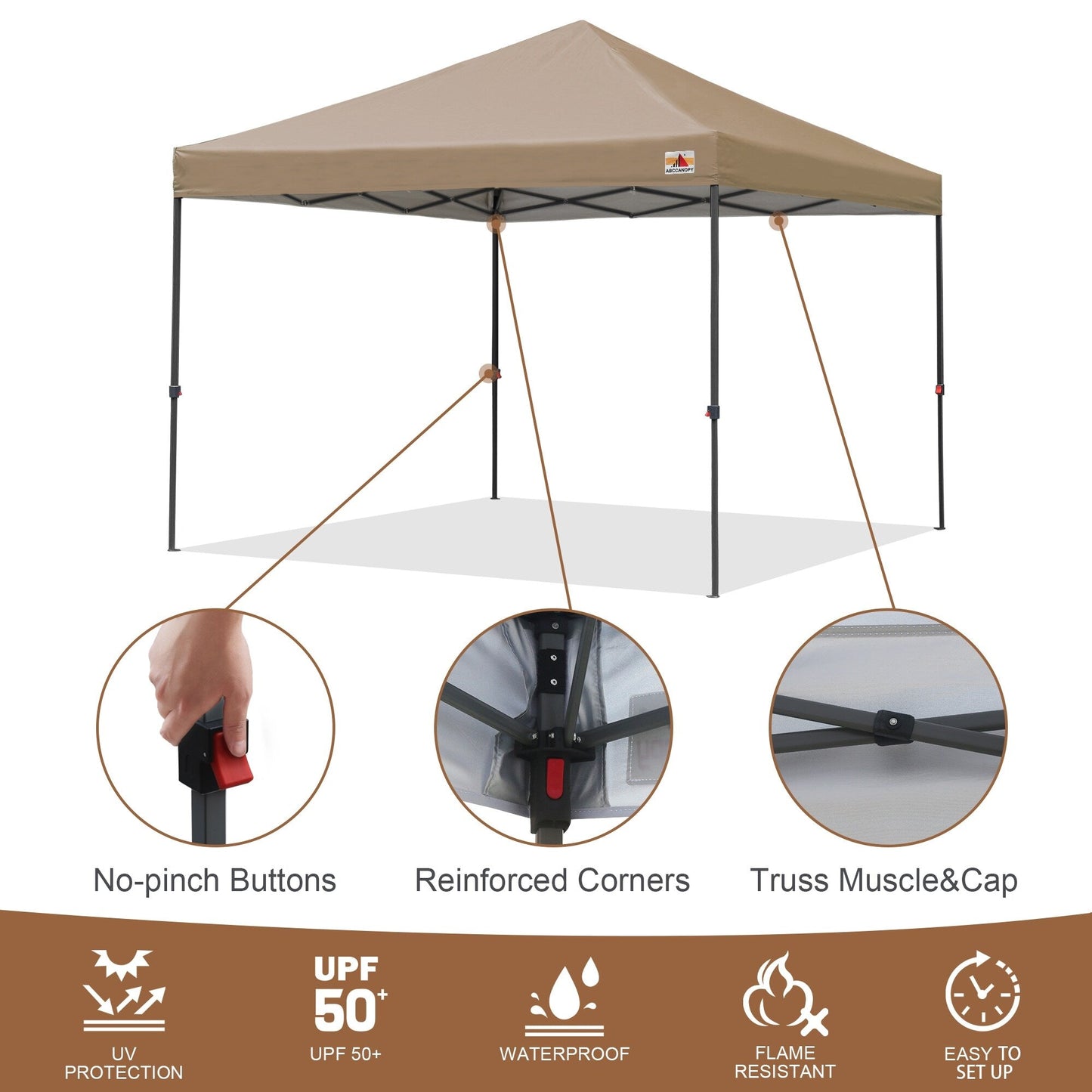 ABCCANOPY Tente de parasol pliable et facile à monter, durable, pour extérieur.