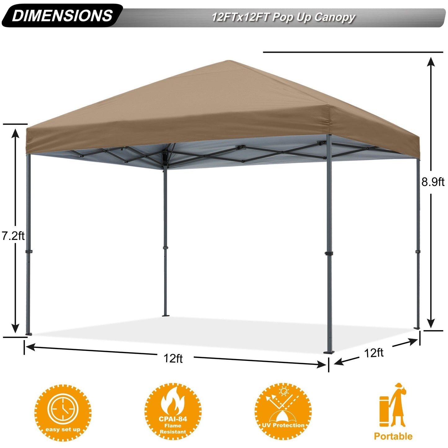 ABCCANOPY Tente de parasol pliable et facile à monter, durable, pour extérieur.