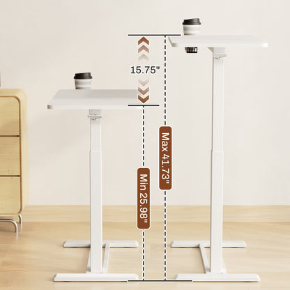 FunniHomi 28/32 Movable Overbed Table Height Adjustable Computer Desk with Wheels, White/Black Laptop Table for Bed and Sofa