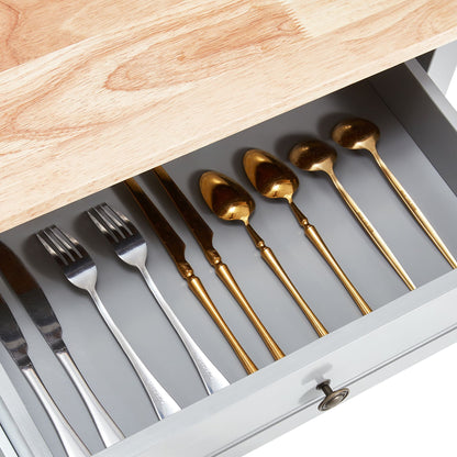 AVAWING 42 Chariot de cuisine roulant avec îlot central et rangement pour four à micro-ondes