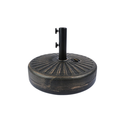 Parasol de terrasse Lopes de 2,7 m avec socle à poids bronze inclus.