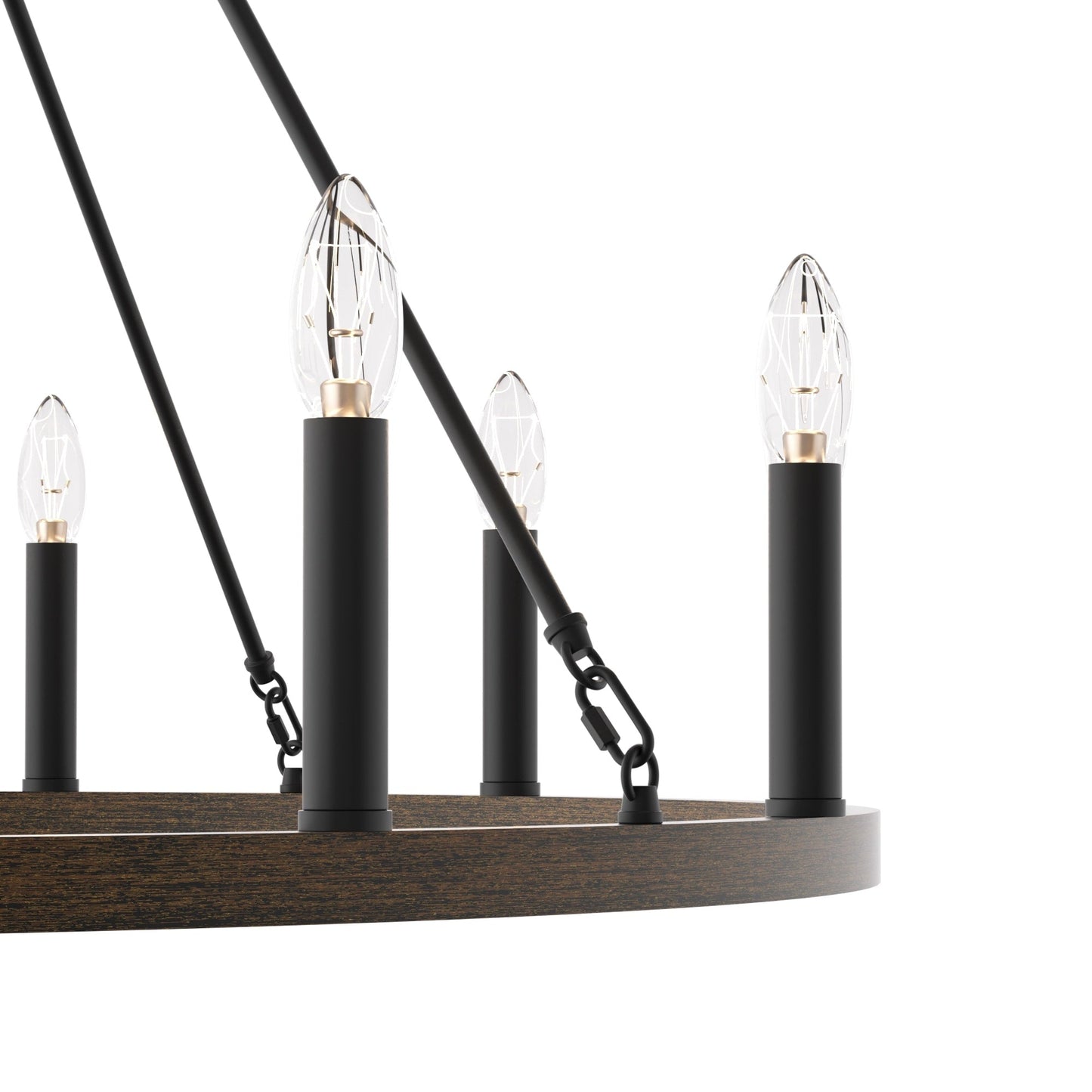 Suspension Acroma à 12 lumières, style ferme, 40 pouces, en forme de roue de charrette, avec certification UL - 40'' de diamètre x 138'' de hauteur