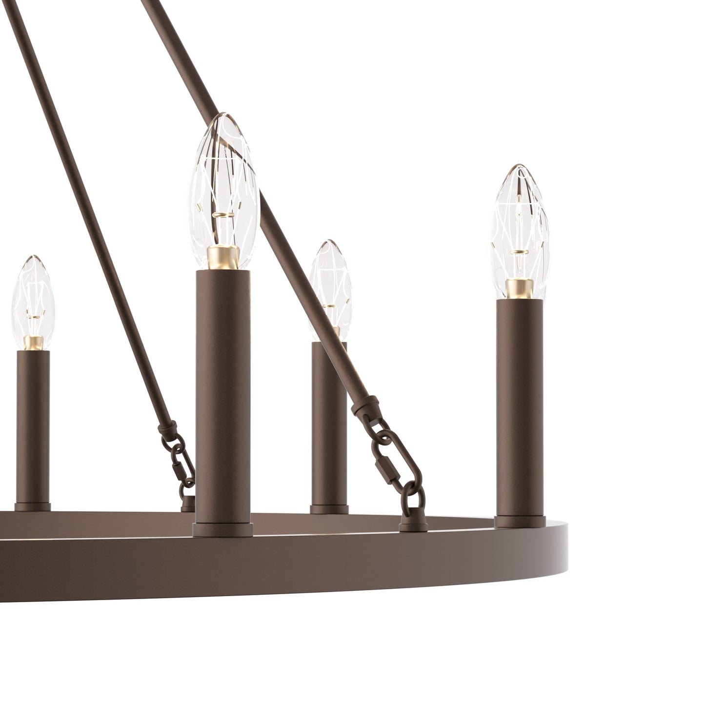 Suspension Acroma à 12 lumières, style ferme, 40 pouces, en forme de roue de charrette, avec certification UL - 40'' de diamètre x 138'' de hauteur