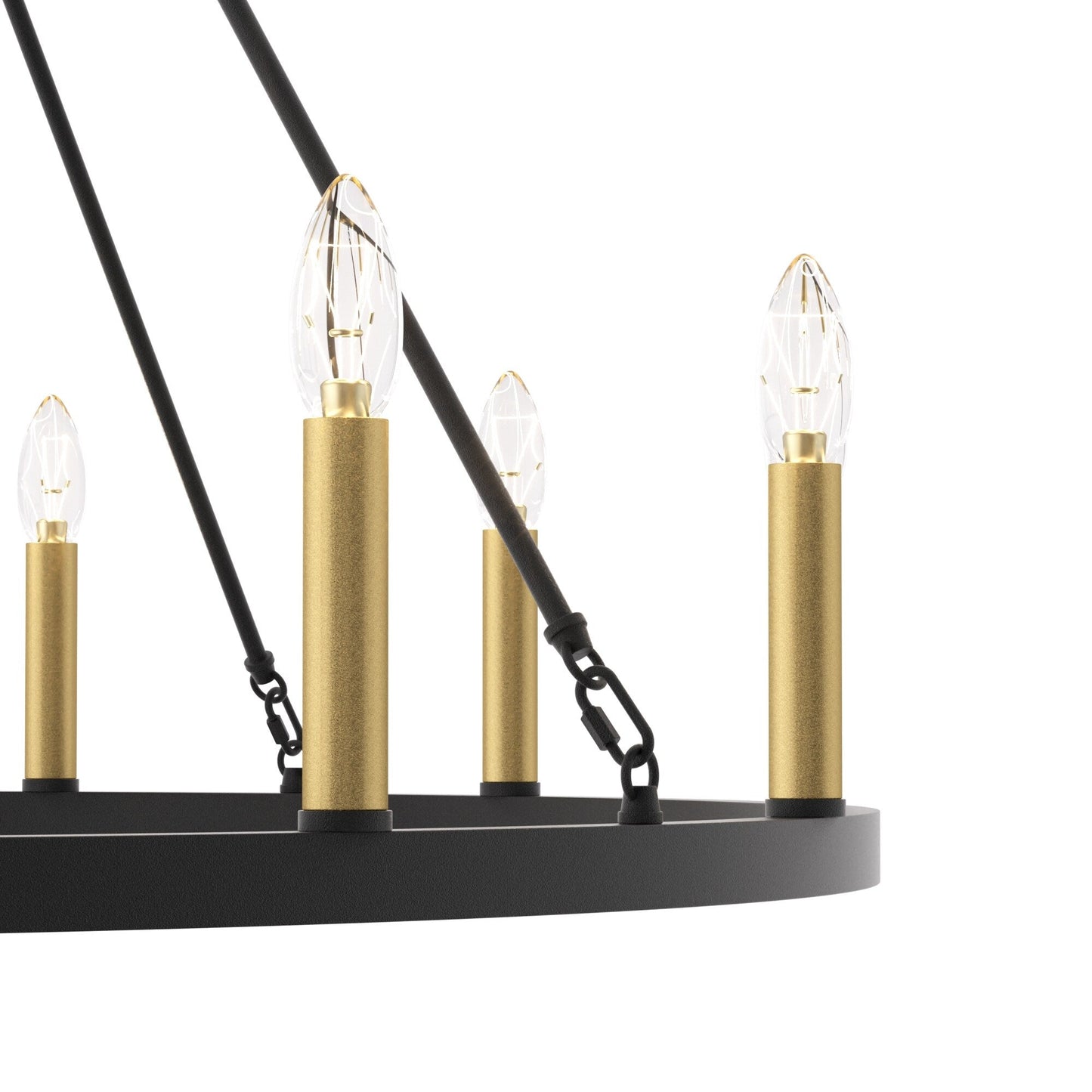 Suspension Acroma à 12 lumières, style ferme, 40 pouces, en forme de roue de charrette, avec certification UL - 40'' de diamètre x 138'' de hauteur