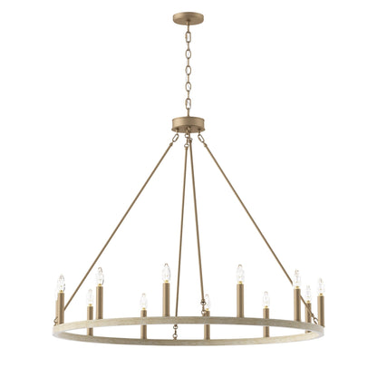 Suspension Acroma à 12 lumières, style ferme, 40 pouces, en forme de roue de charrette, avec certification UL - 40'' de diamètre x 138'' de hauteur