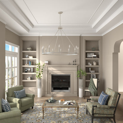 Suspension Acroma à 12 lumières, style ferme, 40 pouces, en forme de roue de charrette, avec certification UL - 40'' de diamètre x 138'' de hauteur