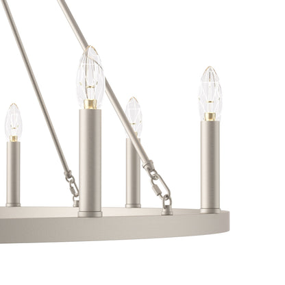 Suspension Acroma à 12 lumières, style ferme, 40 pouces, en forme de roue de charrette, avec certification UL - 40'' de diamètre x 138'' de hauteur