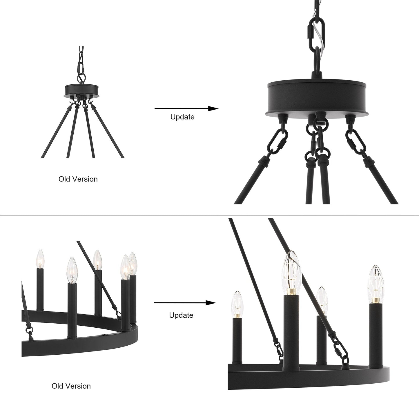 Suspension Acroma à 12 lumières, style ferme, 40 pouces, en forme de roue de charrette, avec certification UL - 40'' de diamètre x 138'' de hauteur