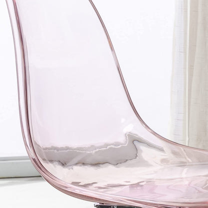 Chaise de bureau pivotante en acrylique, hauteur réglable, sans accoudoirs, sur roulettes, pour la maison.