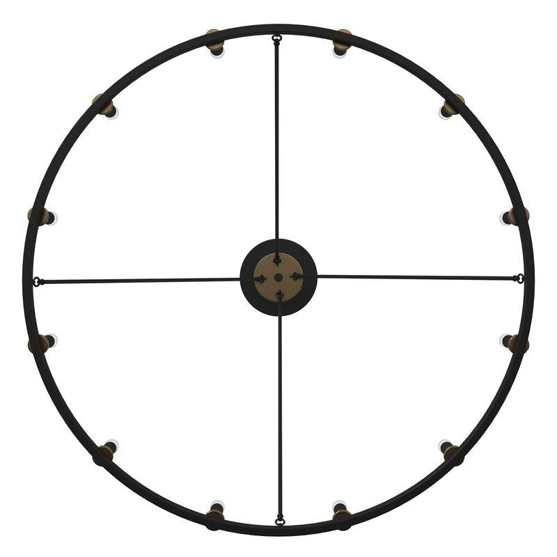 Suspension Acroma à 12 lumières, style ferme, 40 pouces, en forme de roue de charrette, avec certification UL - 40'' de diamètre x 138'' de hauteur