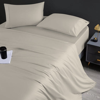 Jeu de draps en coton égyptien ultra-doux et soyeux Aireolux, 1000 fils au pouce carré