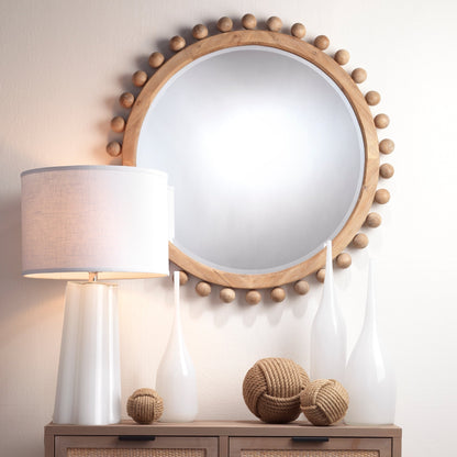 Alden Décor Miroir rond en bois Orion, naturel