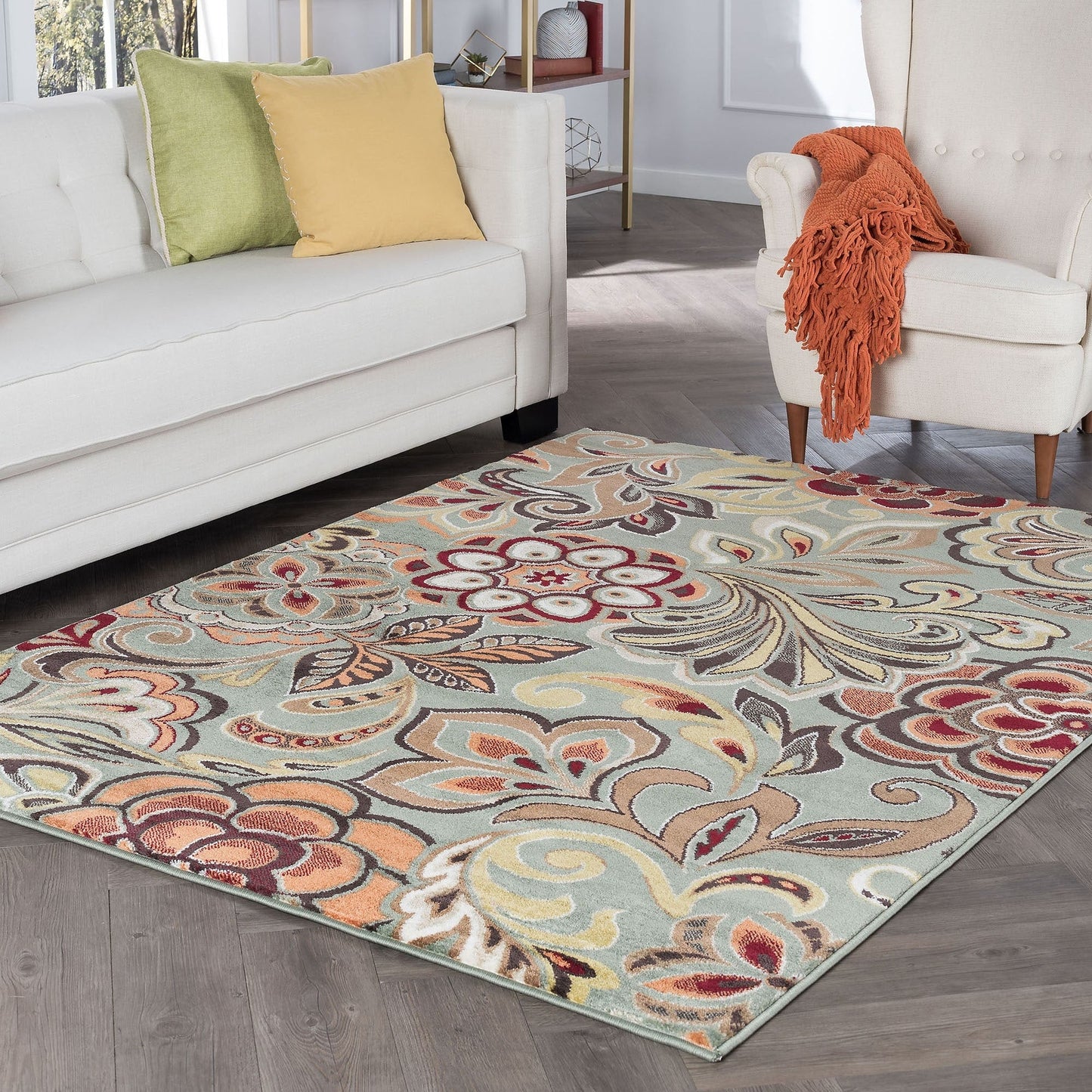 Decora Farmhouse Floral Indoor Area Rug