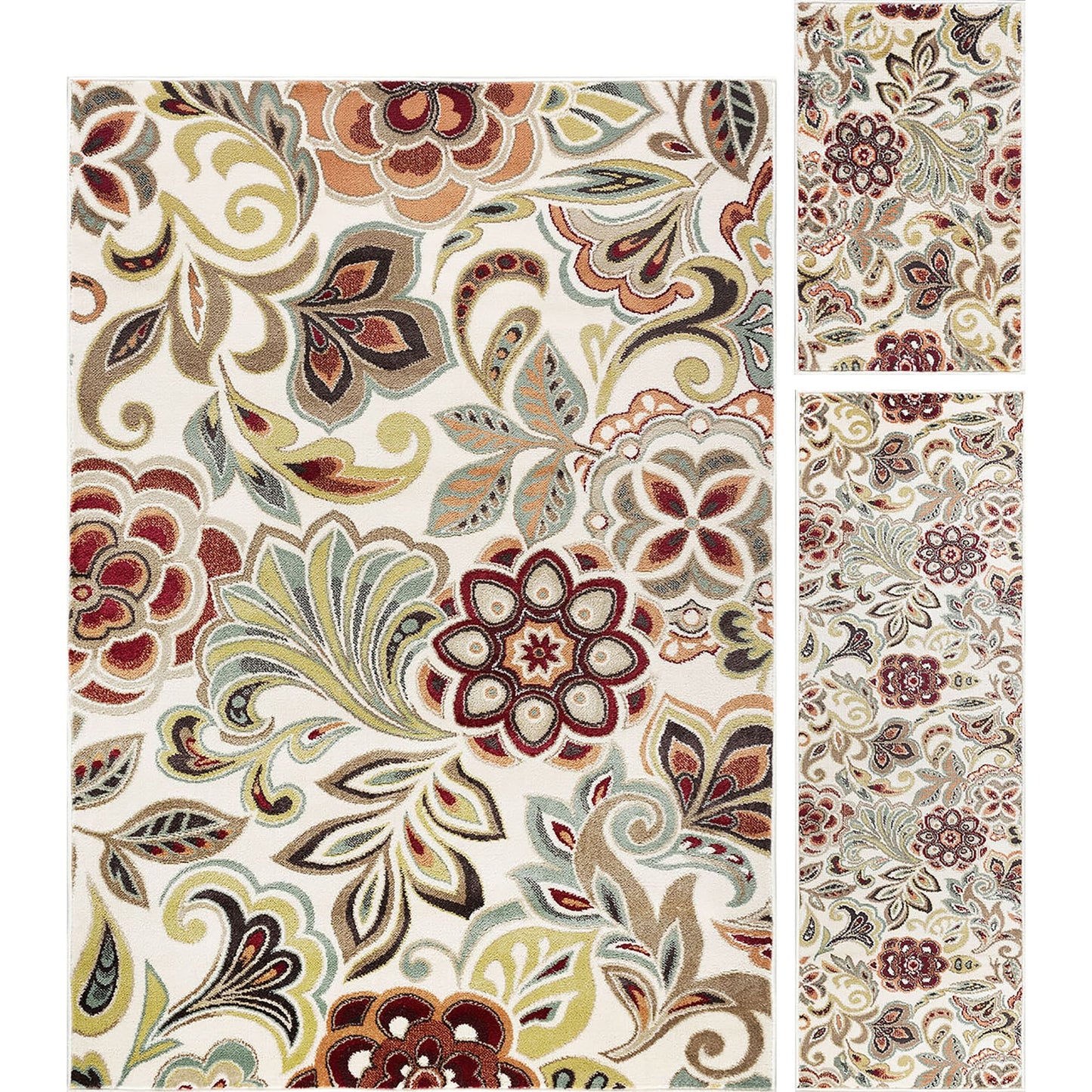 Decora Farmhouse Floral Indoor Area Rug