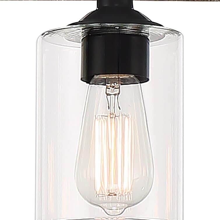 Suspension rectangulaire à 7 lumières Allegray de 52 pouces, style farmhouse, pour îlot de cuisine