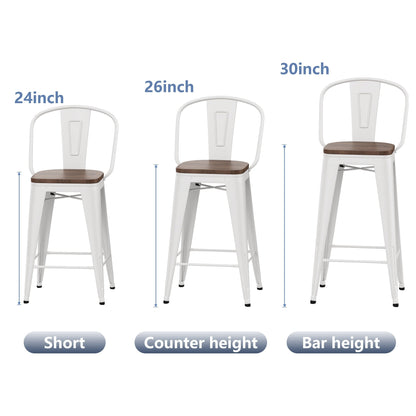 Tabourets de bar Andeworld style farmhouse, tabourets de bar hauteur comptoir, lot de 4 - Lot de 4