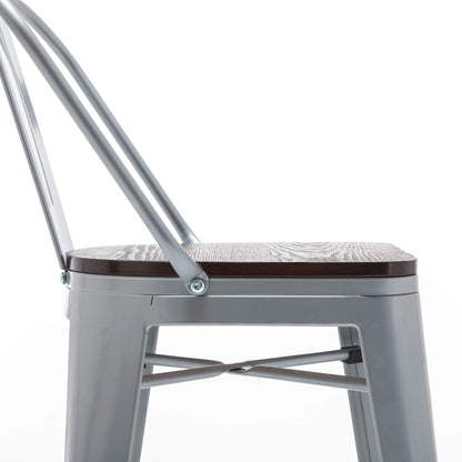 Tabourets de bar Andeworld style farmhouse, tabourets de bar hauteur comptoir, lot de 4 - Lot de 4