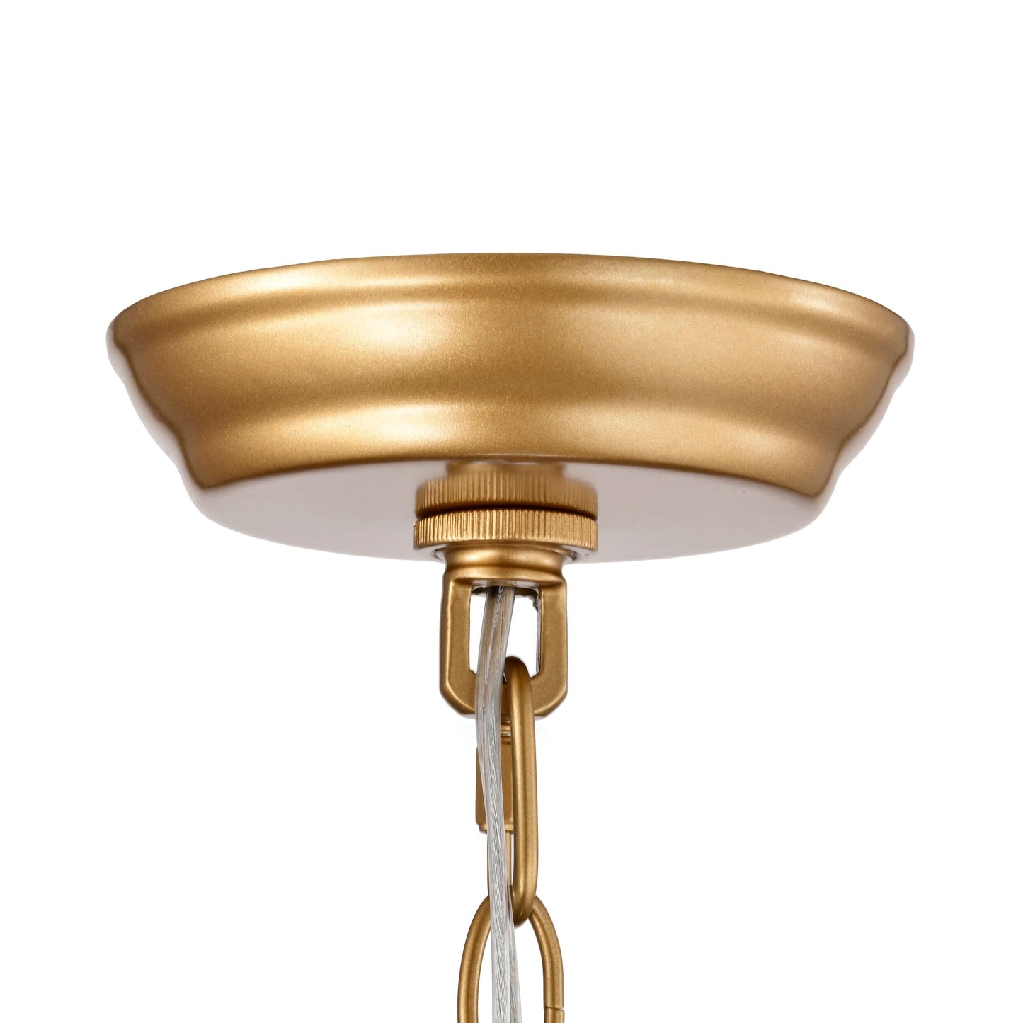 Suspension Anita avec abat-jour tambour et prismes en verre transparent