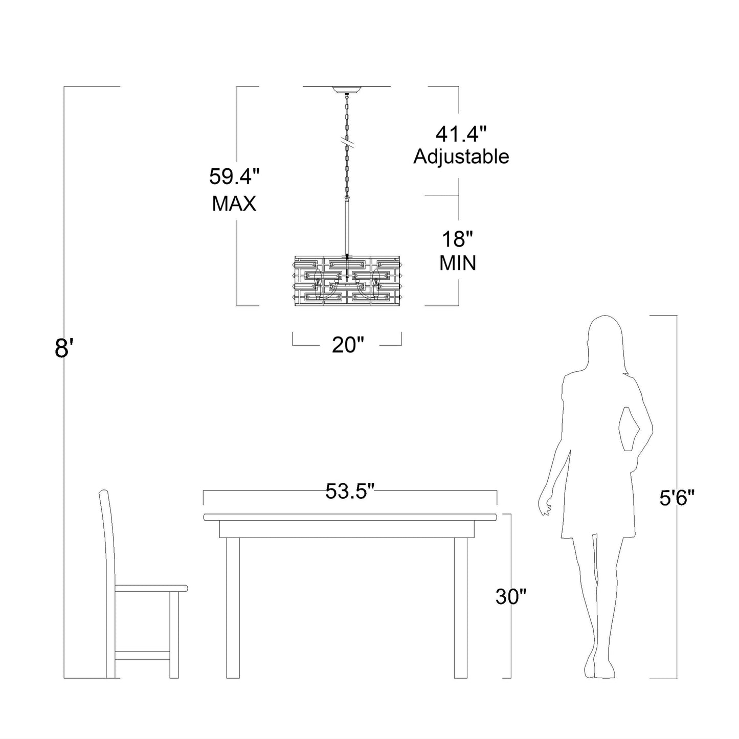 Suspension Anita avec abat-jour tambour et prismes en verre transparent