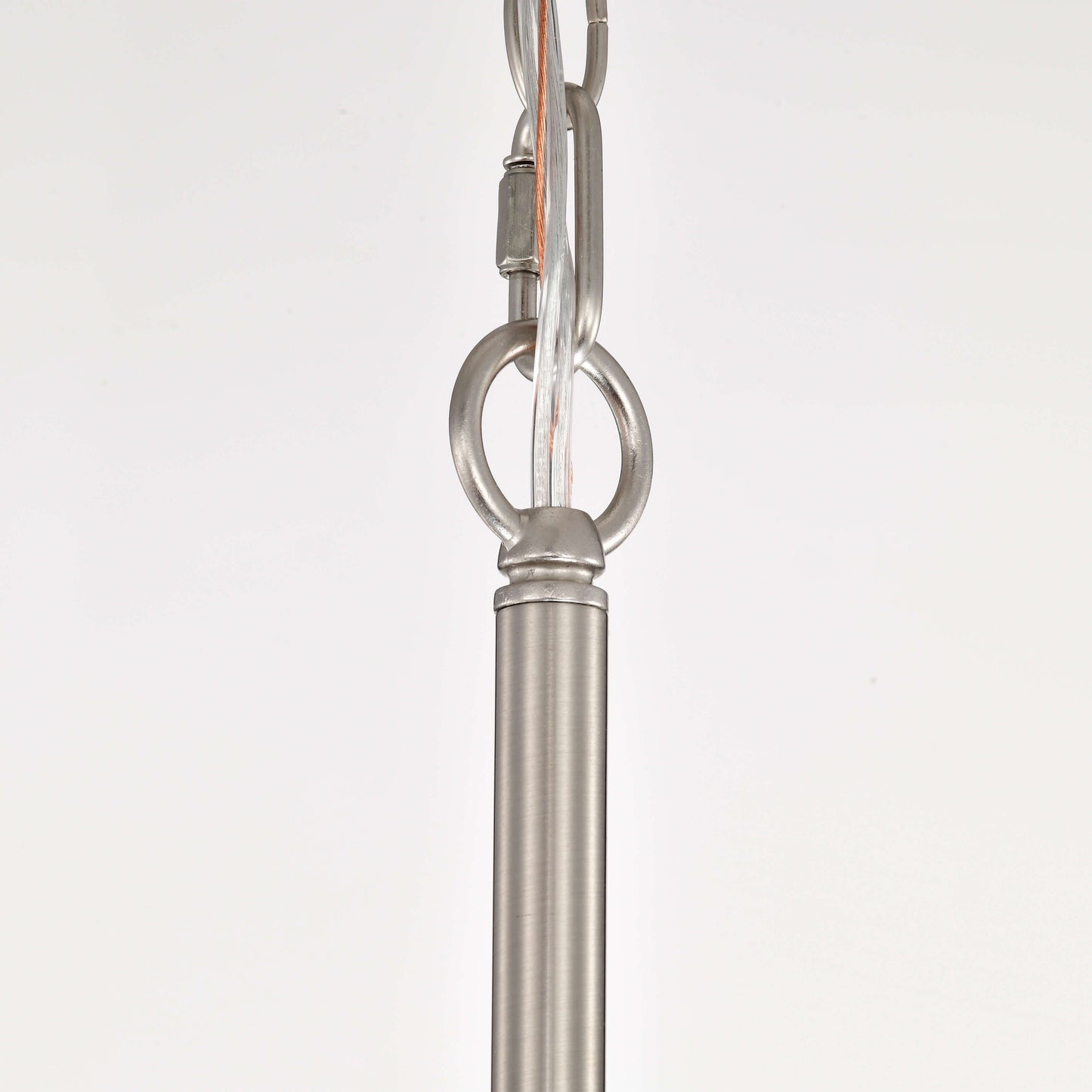 Suspension Anita avec abat-jour tambour et prismes en verre transparent