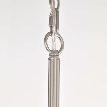 Suspension Anita avec abat-jour tambour et prismes en verre transparent