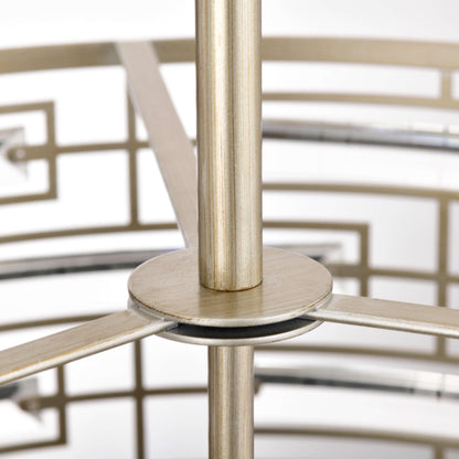 Suspension Anita avec abat-jour tambour et prismes en verre transparent