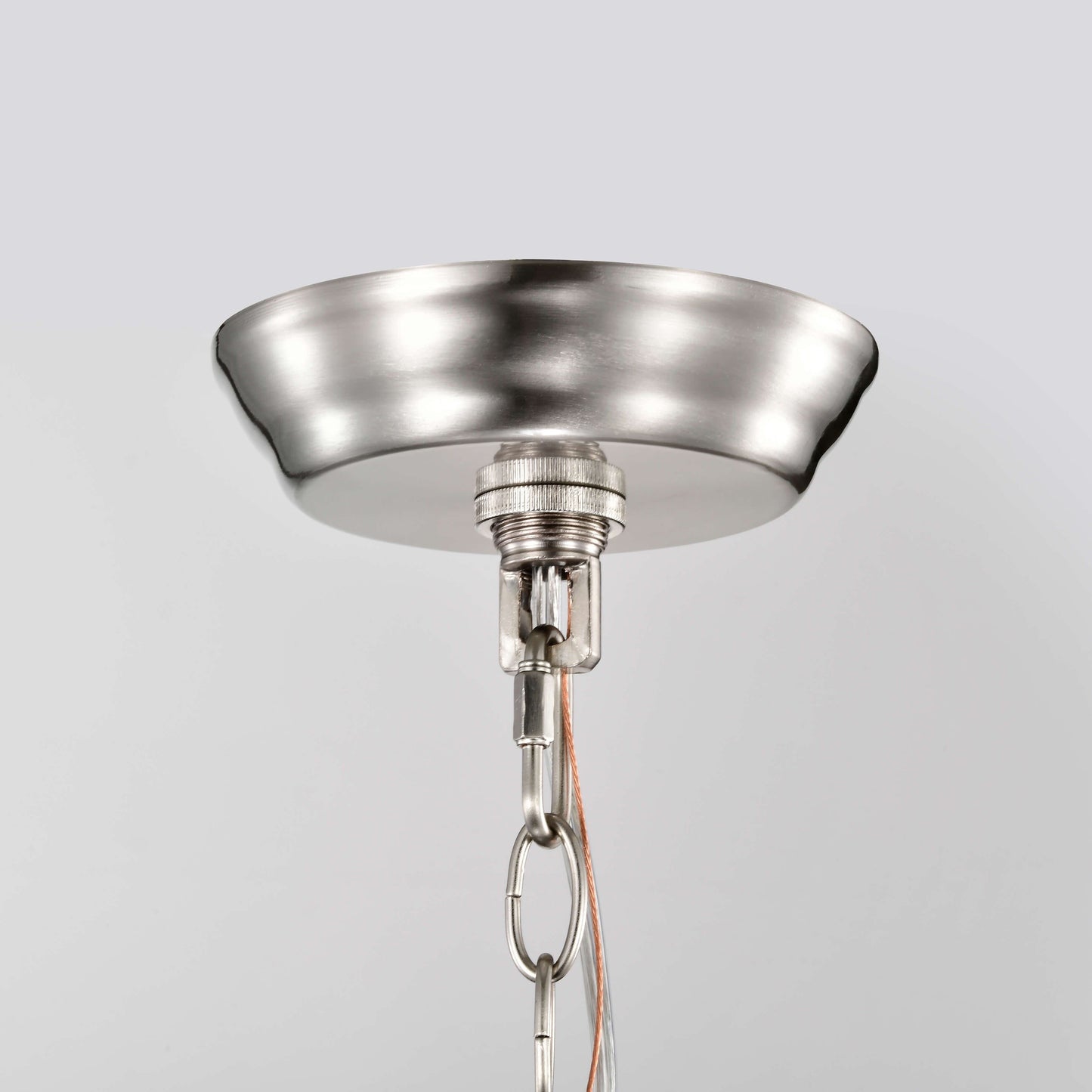 Suspension Anita avec abat-jour tambour et prismes en verre transparent