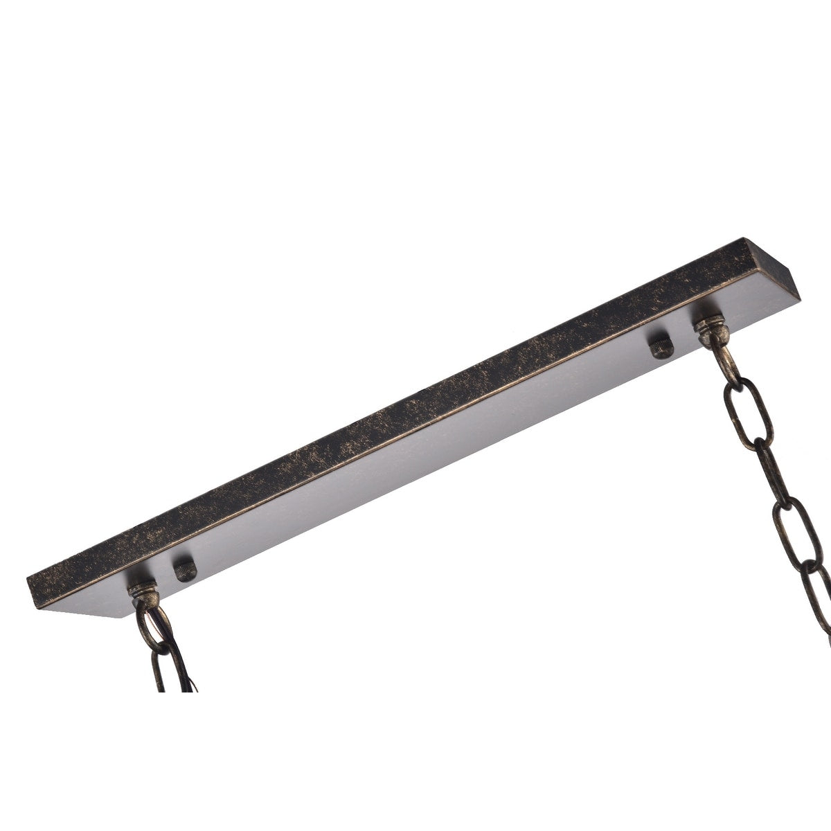 Suspension rectangulaire pour îlot de cuisine à 6 lumières en bronze antique avec cristaux - Bronze antique